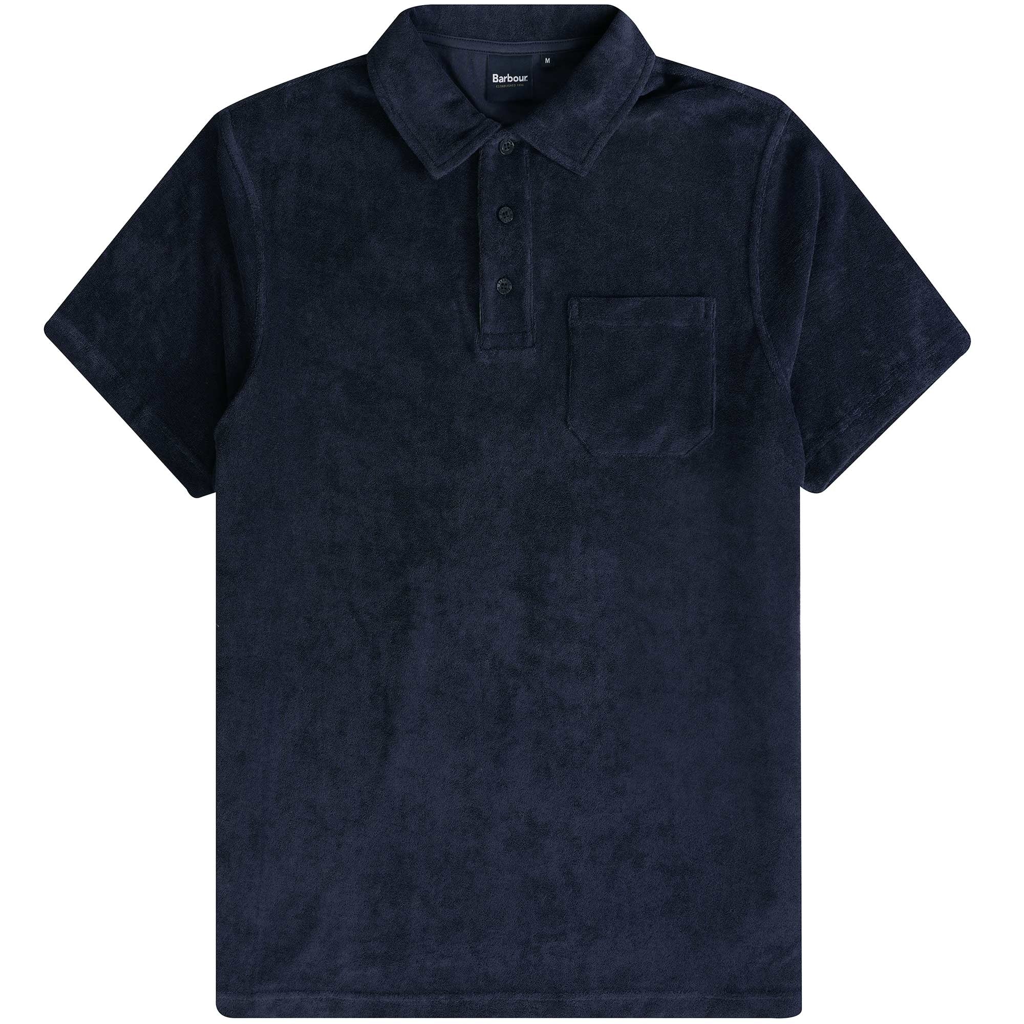Barbour Cowes Towelling Polo Shirt - Navy