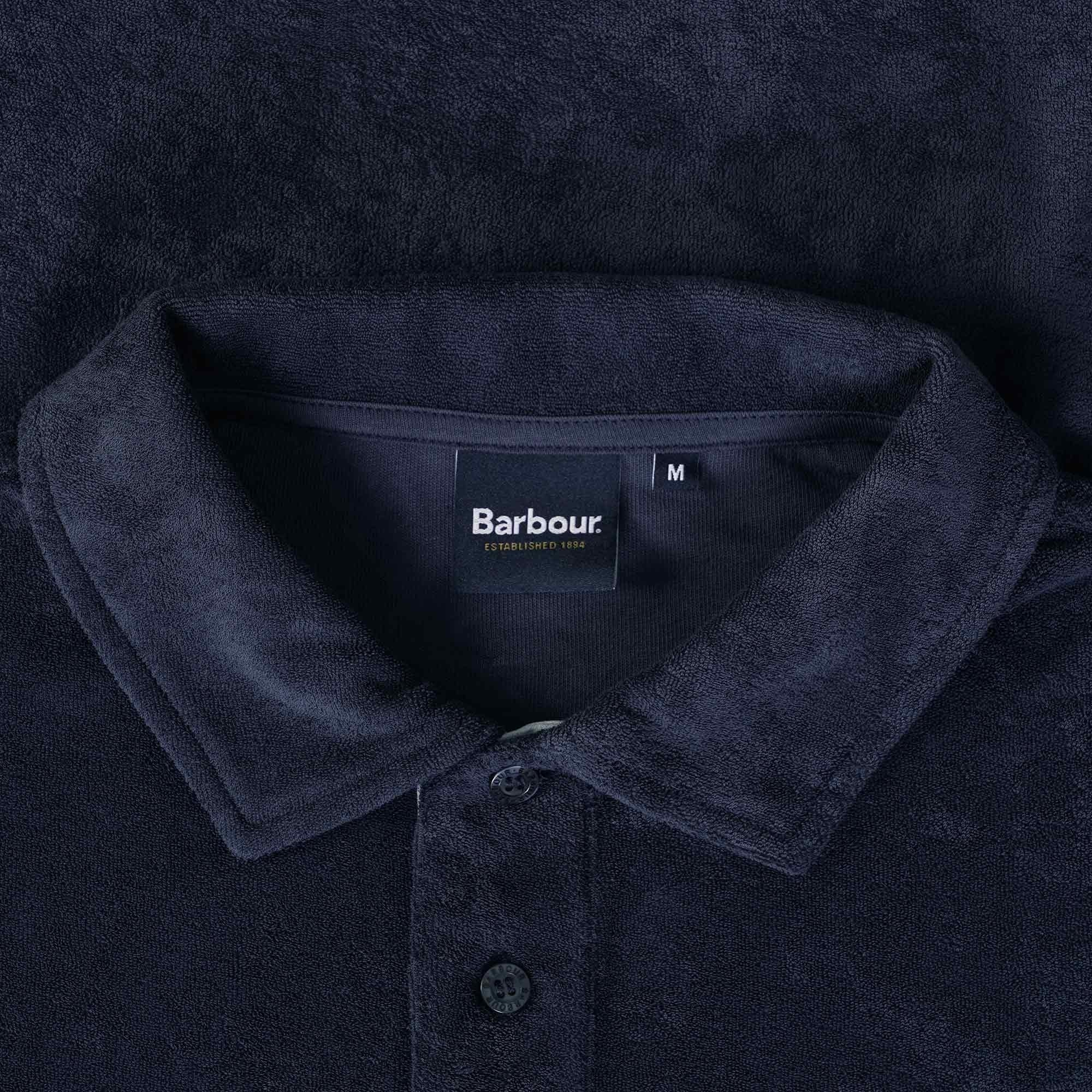 Barbour Cowes Towelling Polo Shirt - Navy