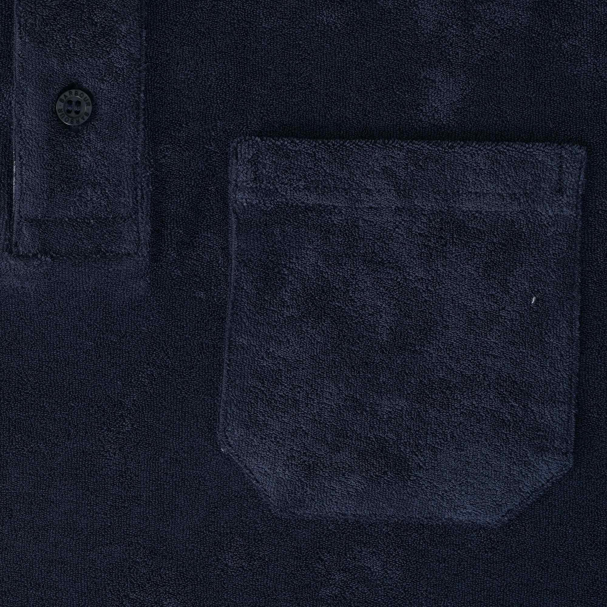 Barbour Cowes Towelling Polo Shirt - Navy