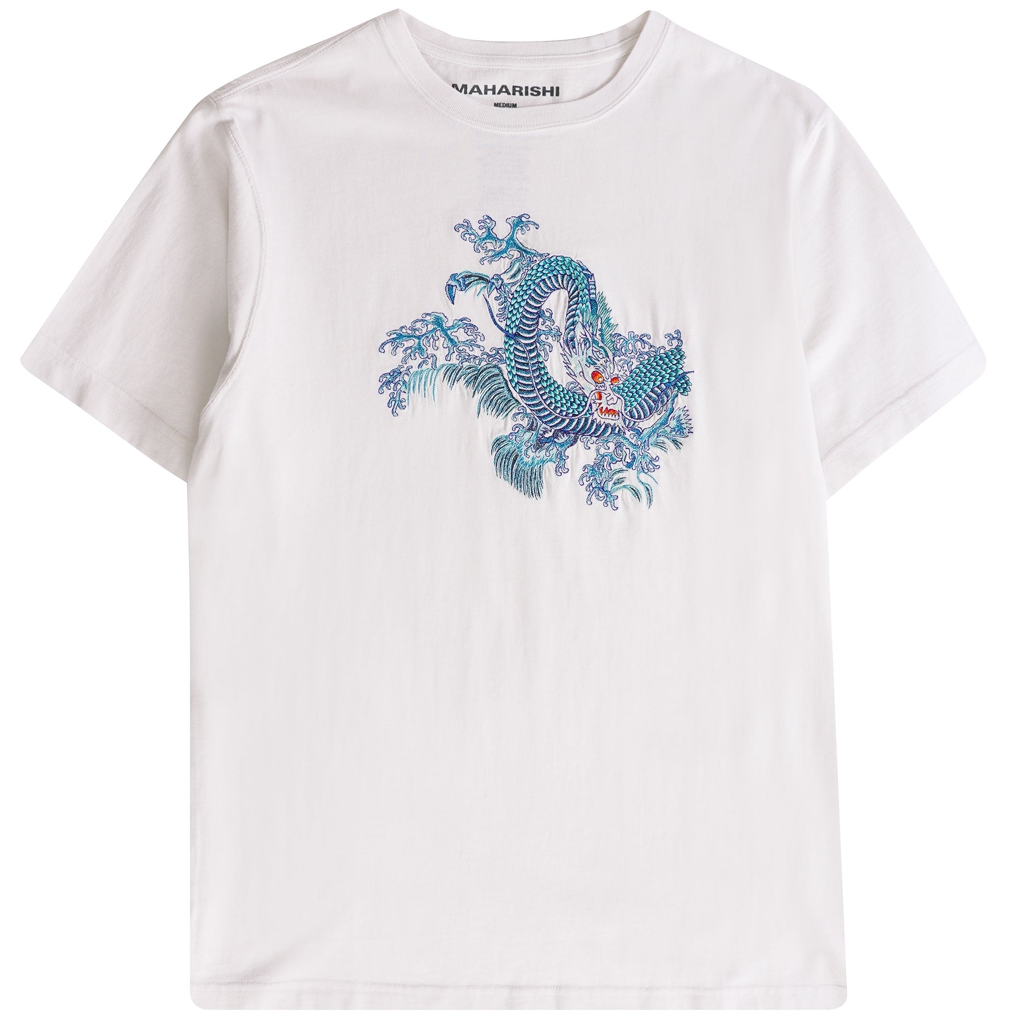 Maharishi Water Dragon Embroidered T-Shirt - White