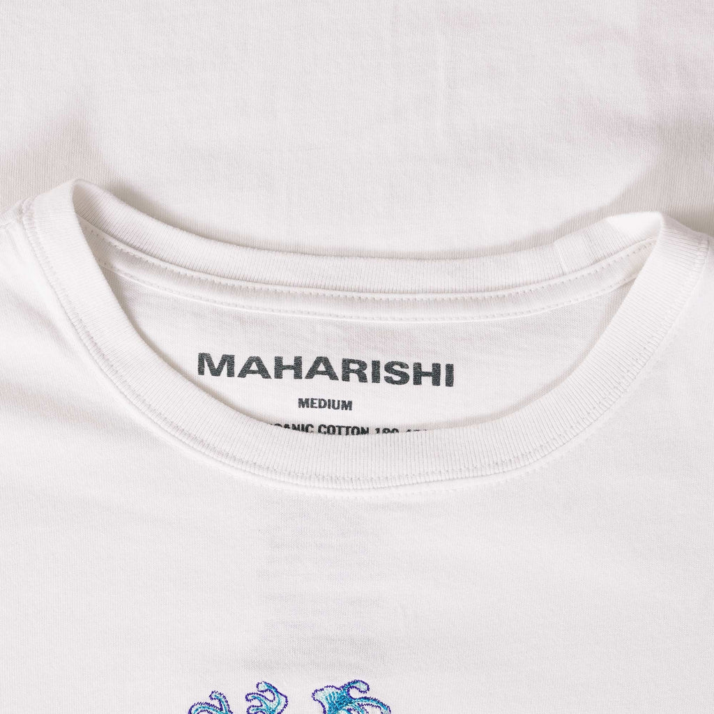 Maharishi Water Dragon Embroidered T-Shirt - White