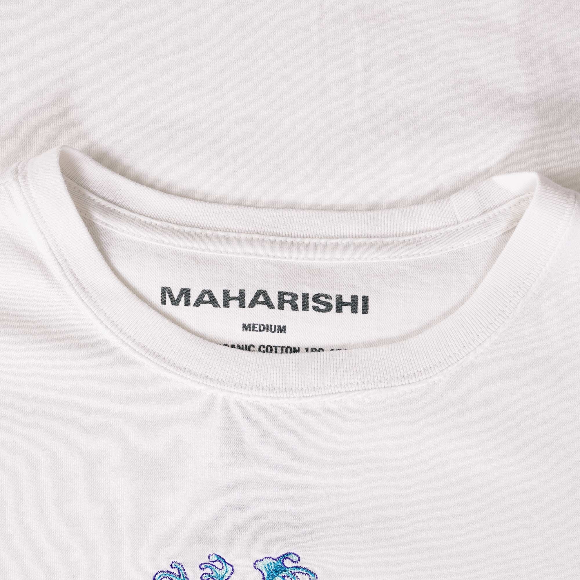 Maharishi Water Dragon Embroidered T-Shirt - White