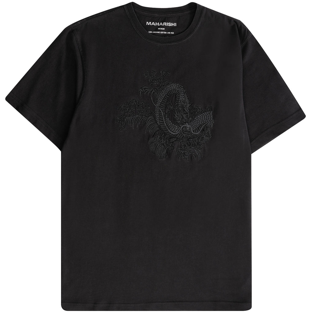 Maharishi Water Dragon Embroidered T-Shirt - Black/Tonal