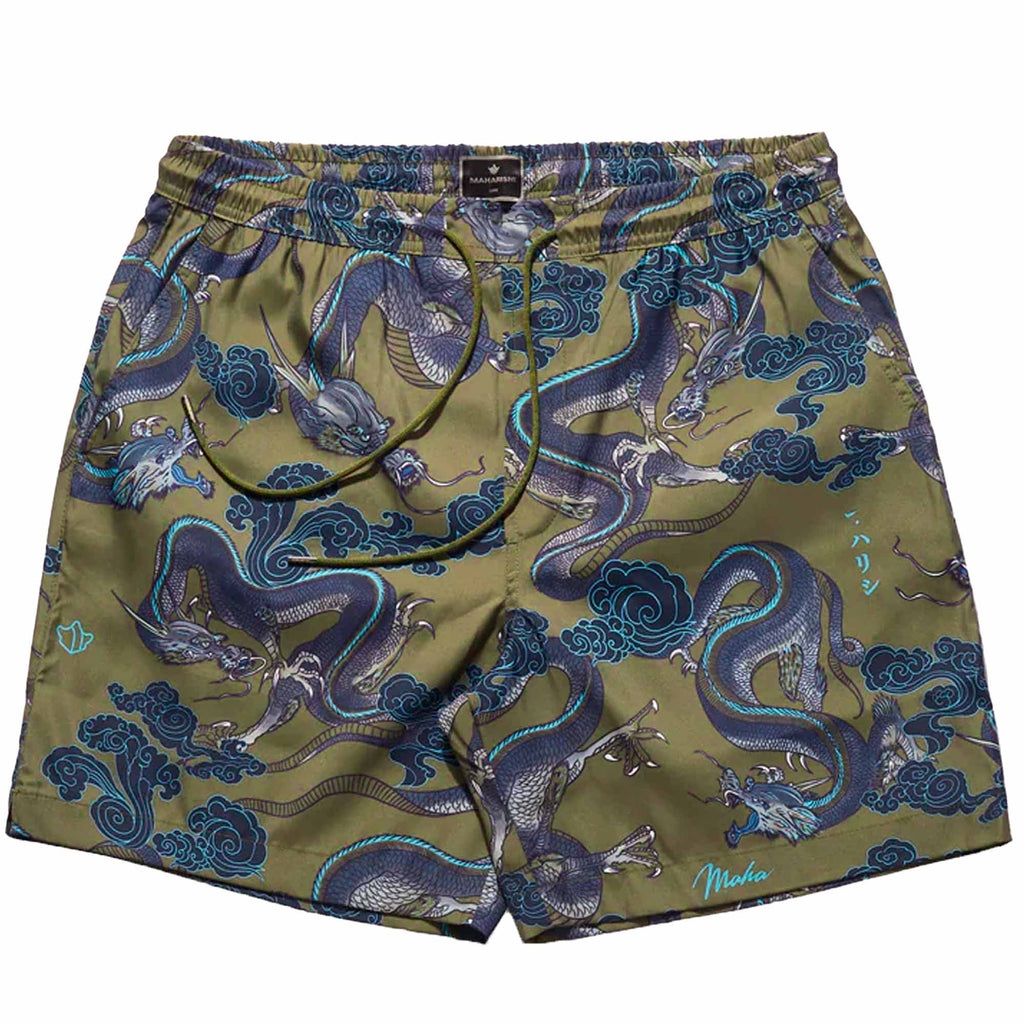 Maharishi Thai Cloud Dragon Swimshorts - Olive