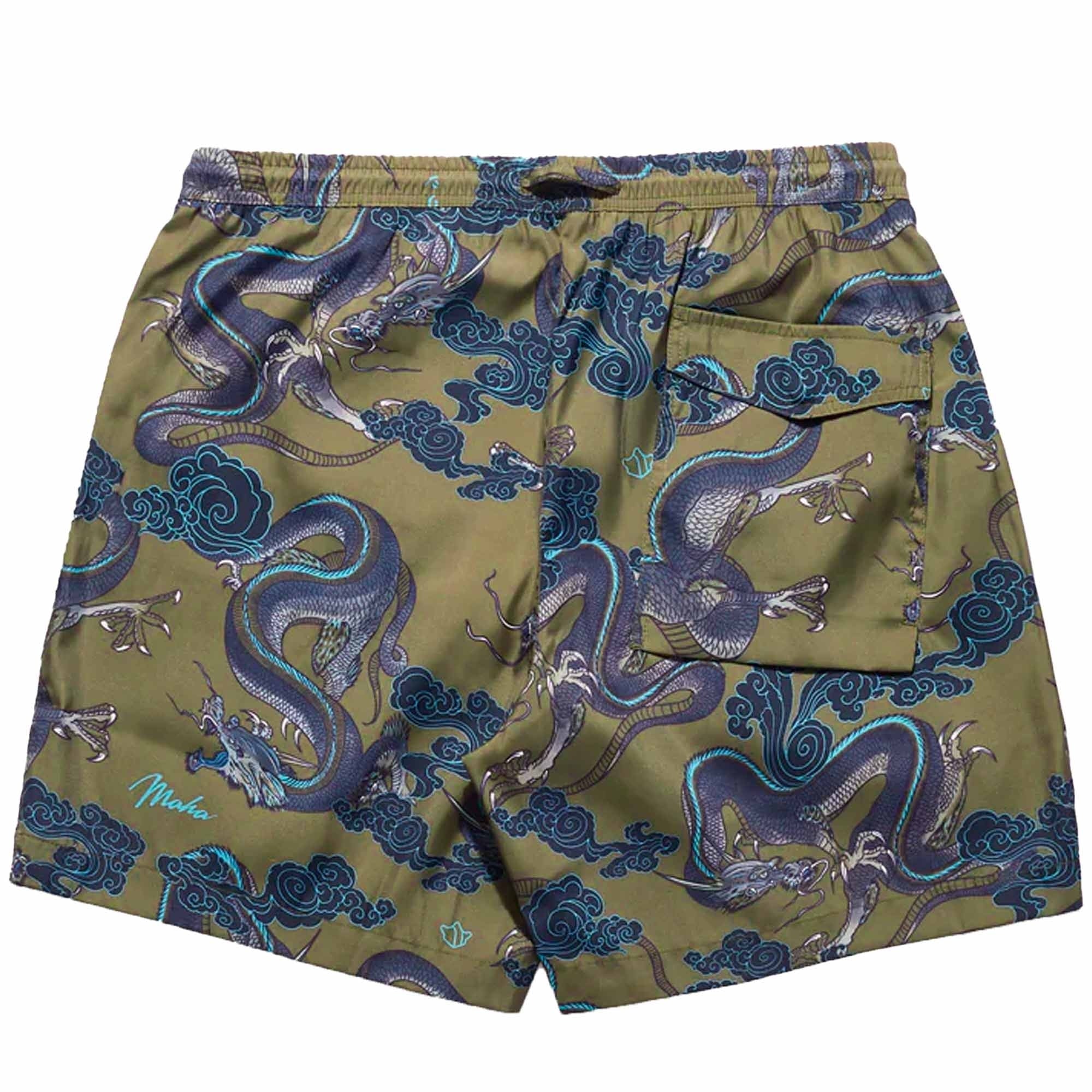 Maharishi Thai Cloud Dragon Swimshorts - Olive