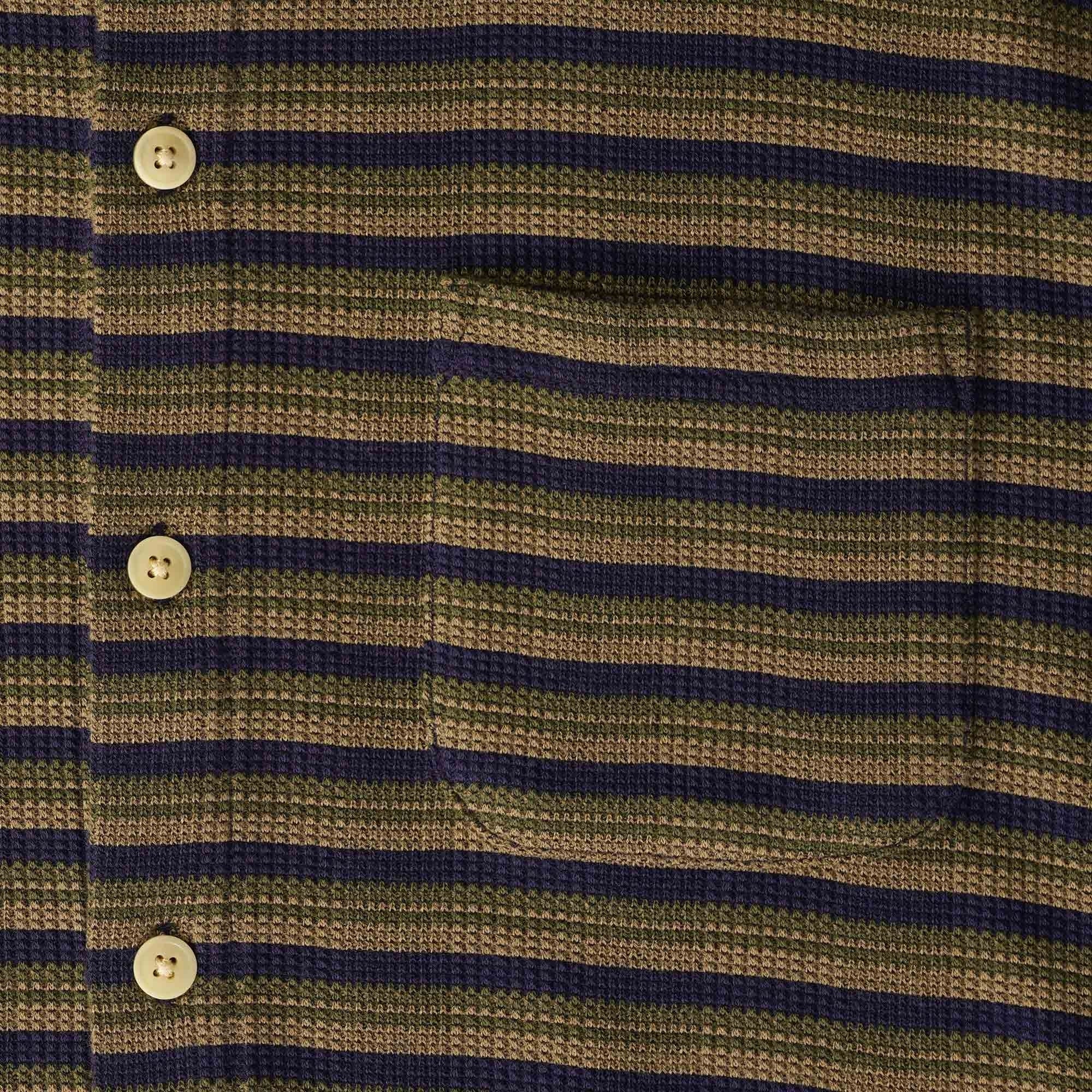 Oliver Spencer Riviera Short Sleeve Jersey Shirt  - Navy/Green