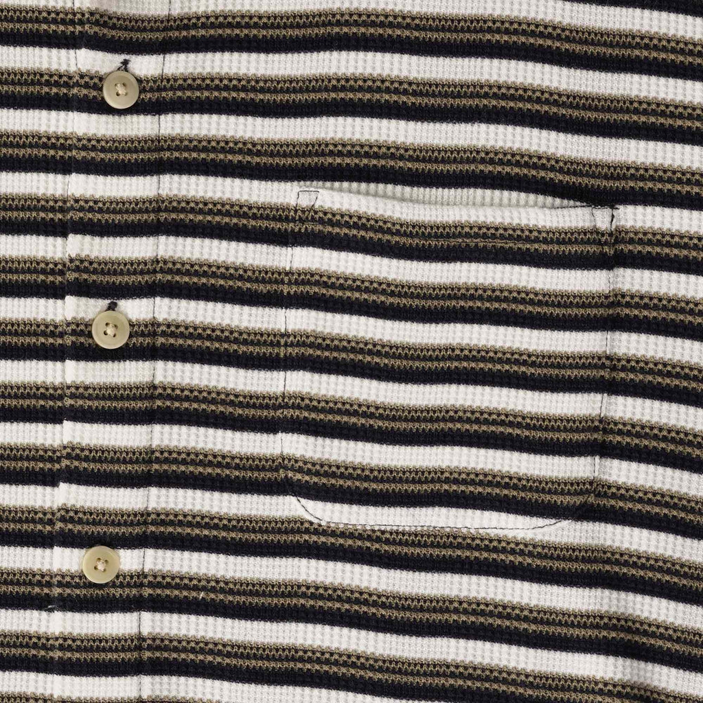 Oliver Spencer Riviera Short Sleeve Jersey Shirt  - Cream/Navy