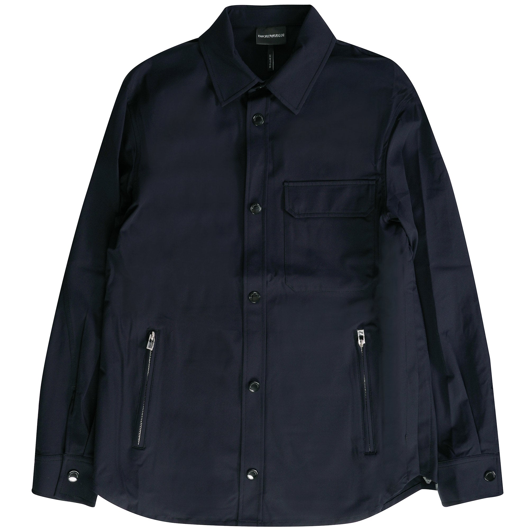 Emporio Armani Two-Way Stretch Technical-Nylon Shirt - Blue Navy