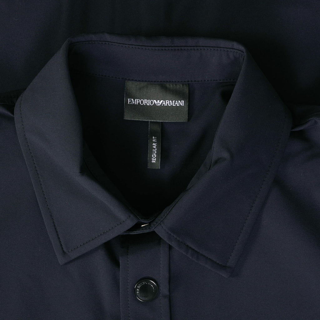 Emporio Armani Two-Way Stretch Technical-Nylon Shirt - Blue Navy