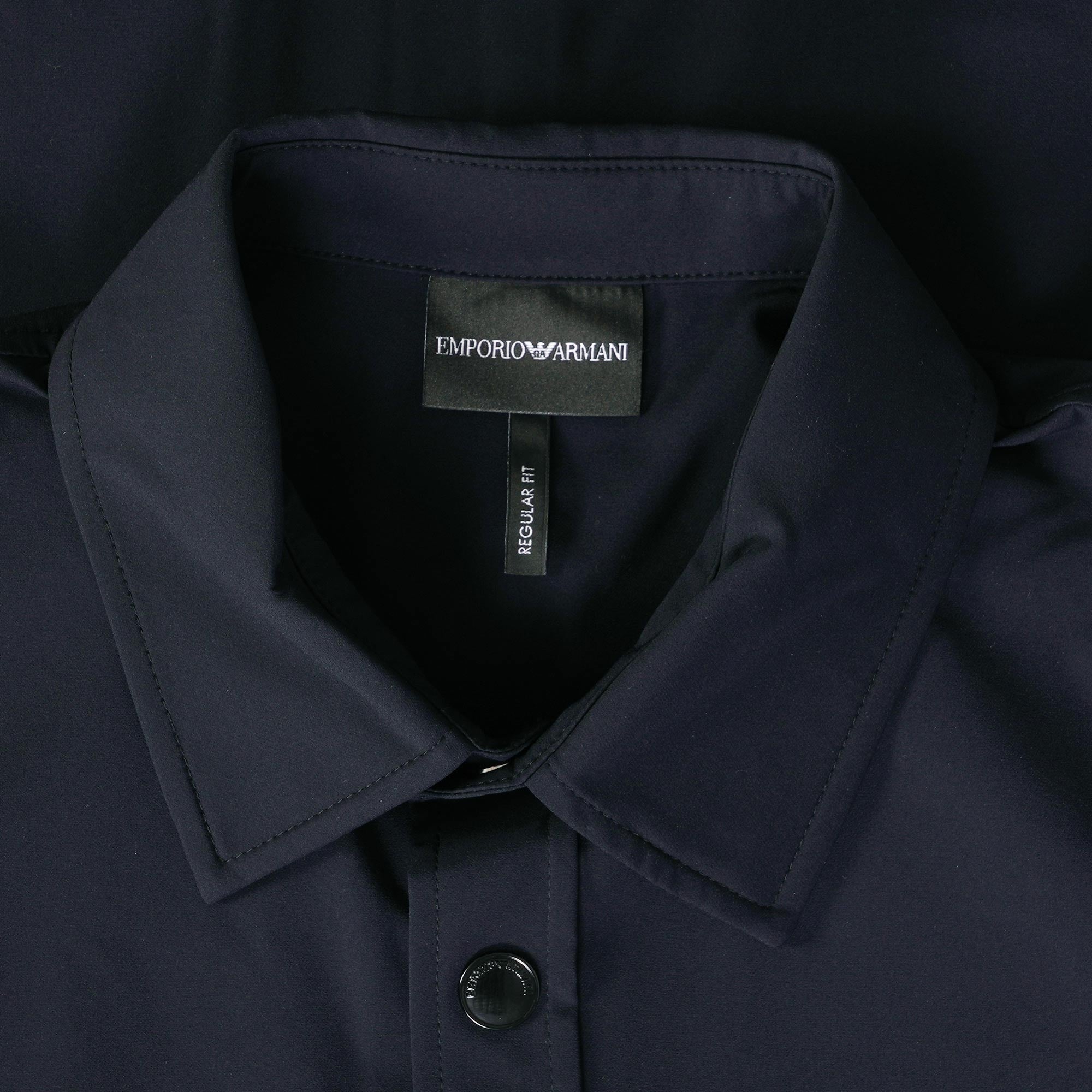 Emporio Armani Two-Way Stretch Technical-Nylon Shirt - Blue Navy