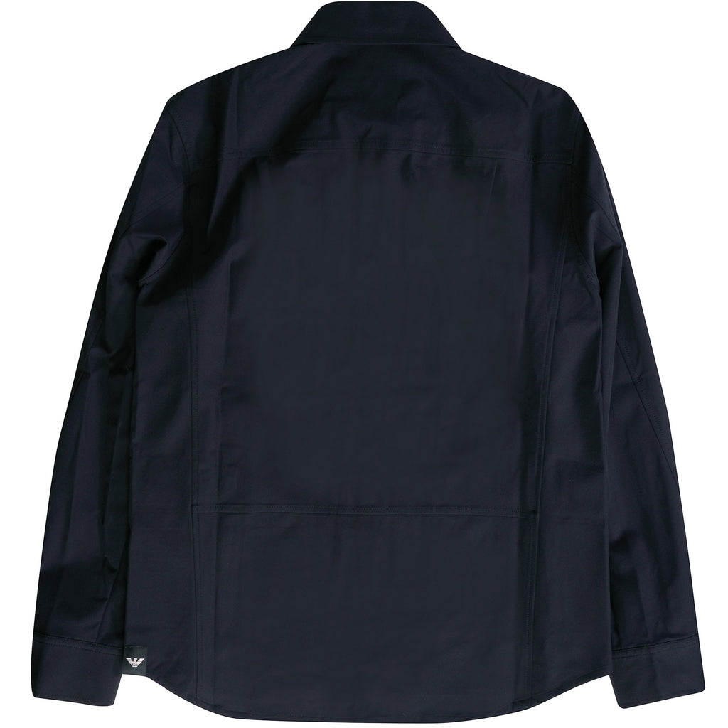 Emporio Armani Two-Way Stretch Technical-Nylon Shirt - Blue Navy