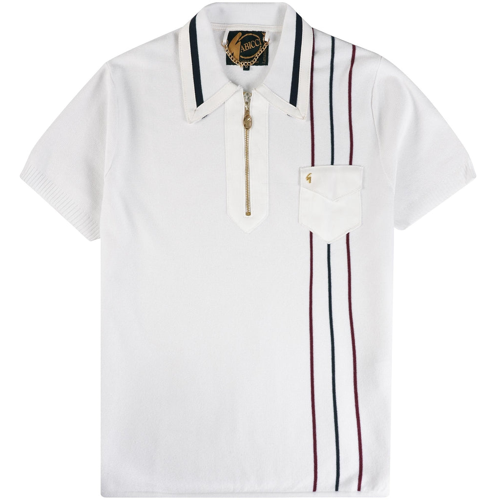 Gabicci Vintage 50th Anniversary Robyn Zip Up Polo Shirt - White