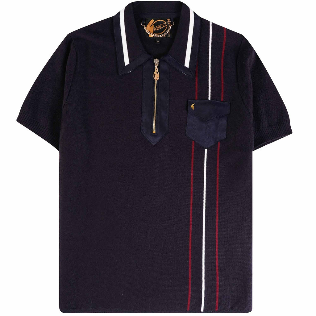 Gabicci Vintage 50th Anniversary Robyn Zip Up Polo Shirt - Navy