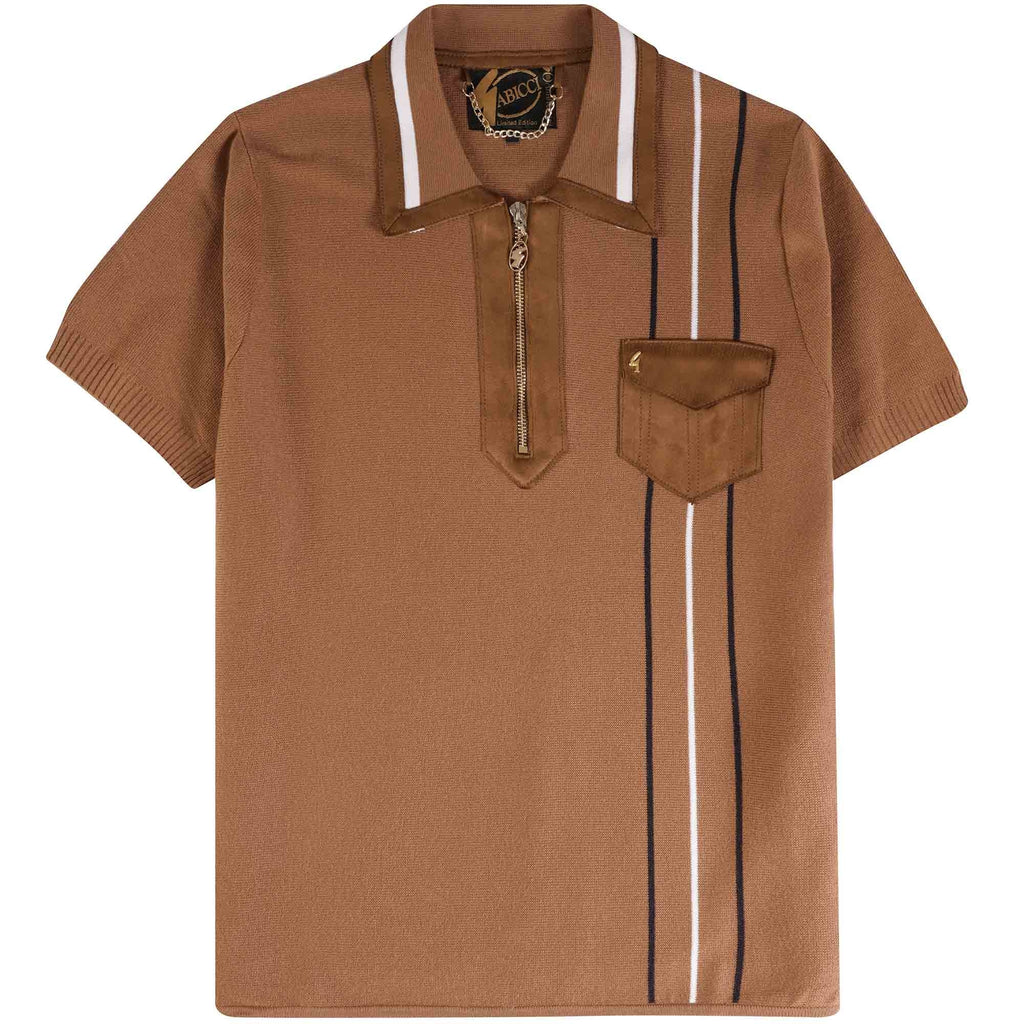 Gabicci Vintage 50th Anniversary Robyn Zip Up Polo Shirt - Honeycomb