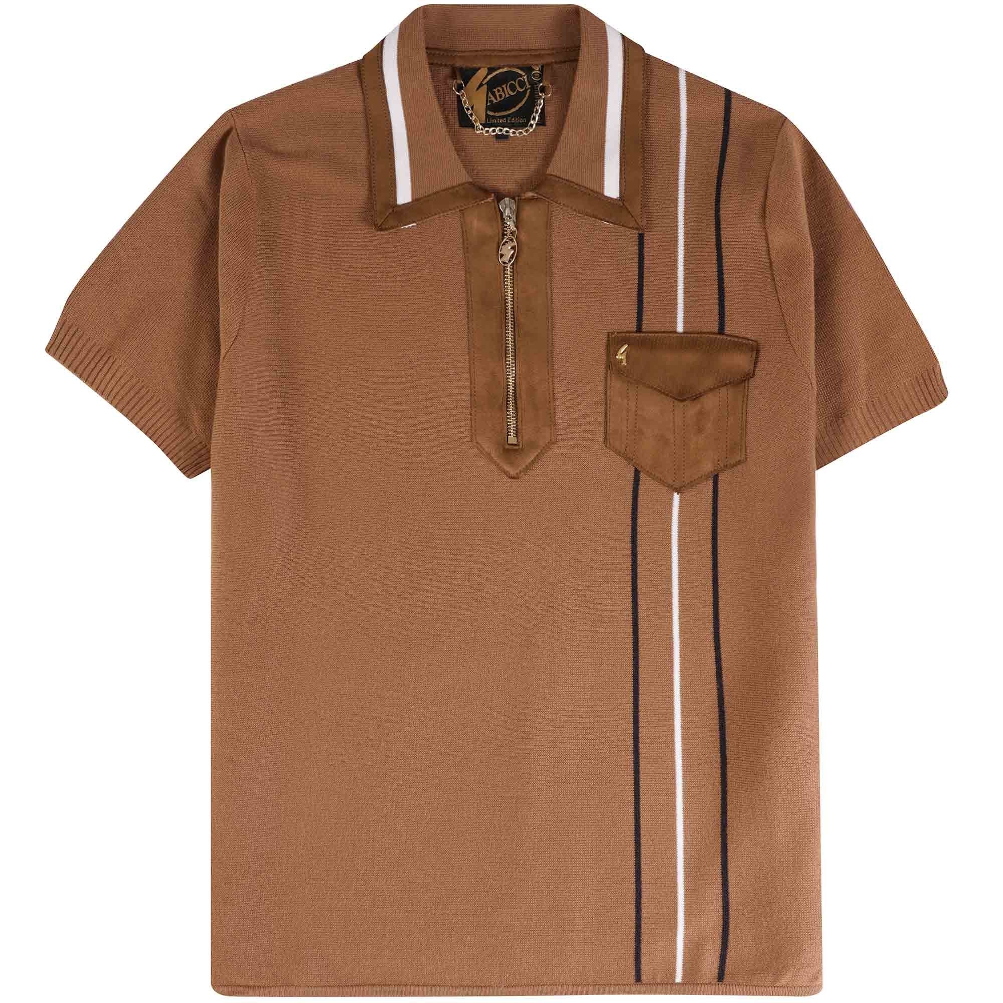Gabicci Vintage 50th Anniversary Robyn Zip Up Polo Shirt - Honeycomb