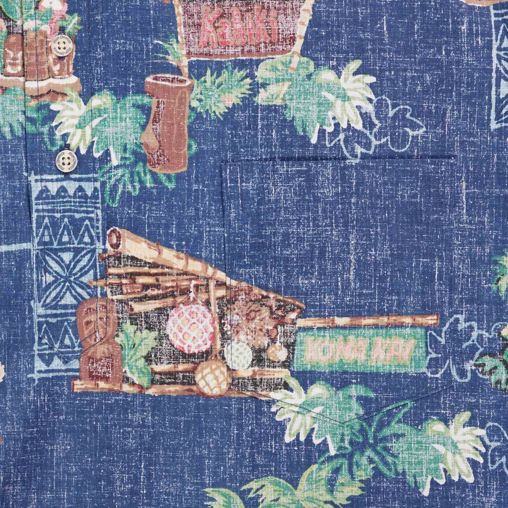 Reyn Spooner Tiki Bars Shirt - Dress Blue