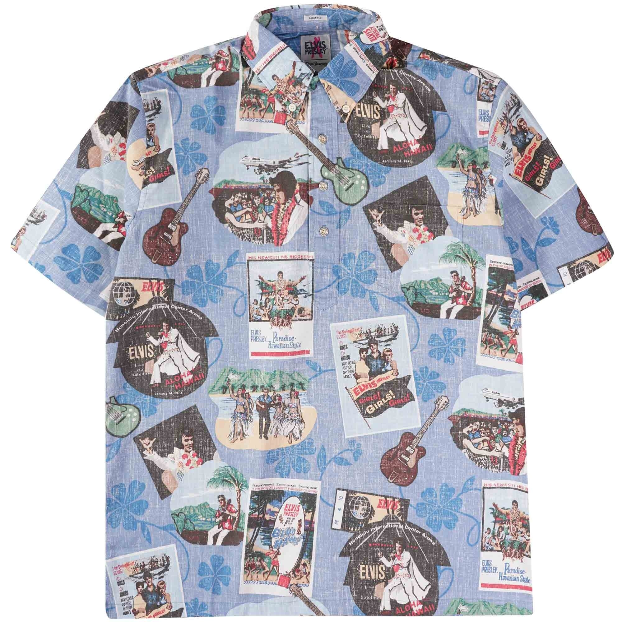 Reyn Spooner Elvis in Hawaii Shirt - Blue