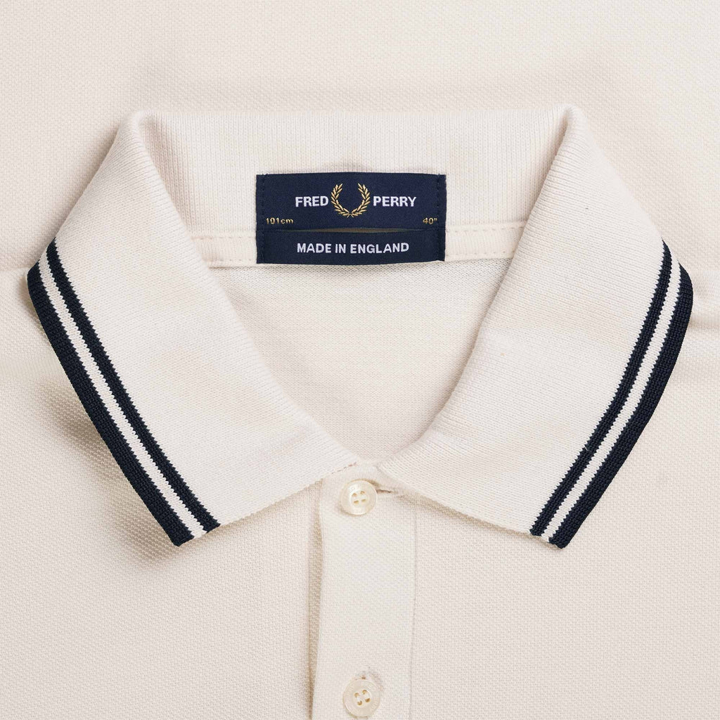 Fred Perry Reissues M12 Twin Tipped Polo Shirt - Ecru/Navy