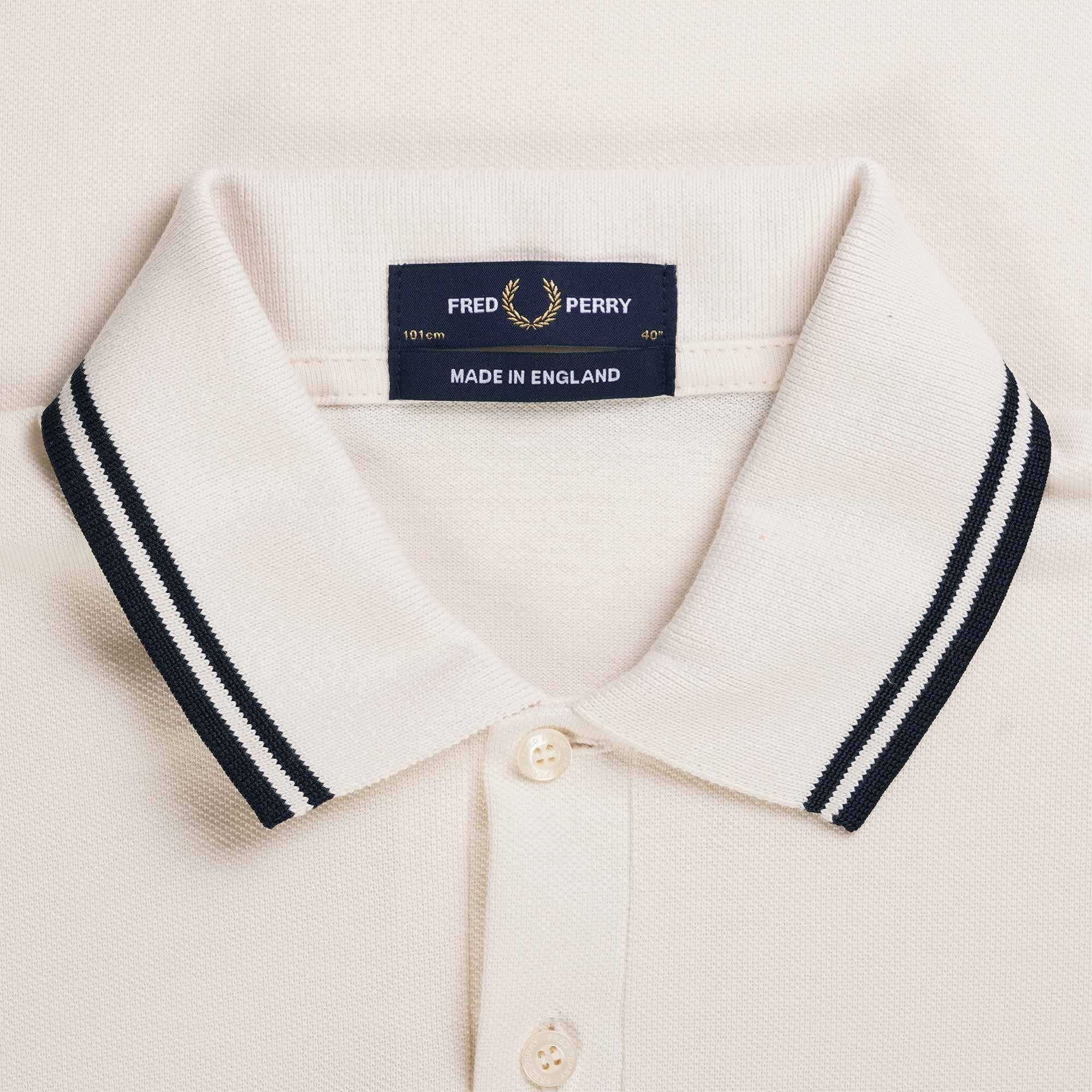 Fred Perry Reissues M12 Twin Tipped Polo Shirt - Ecru/Navy