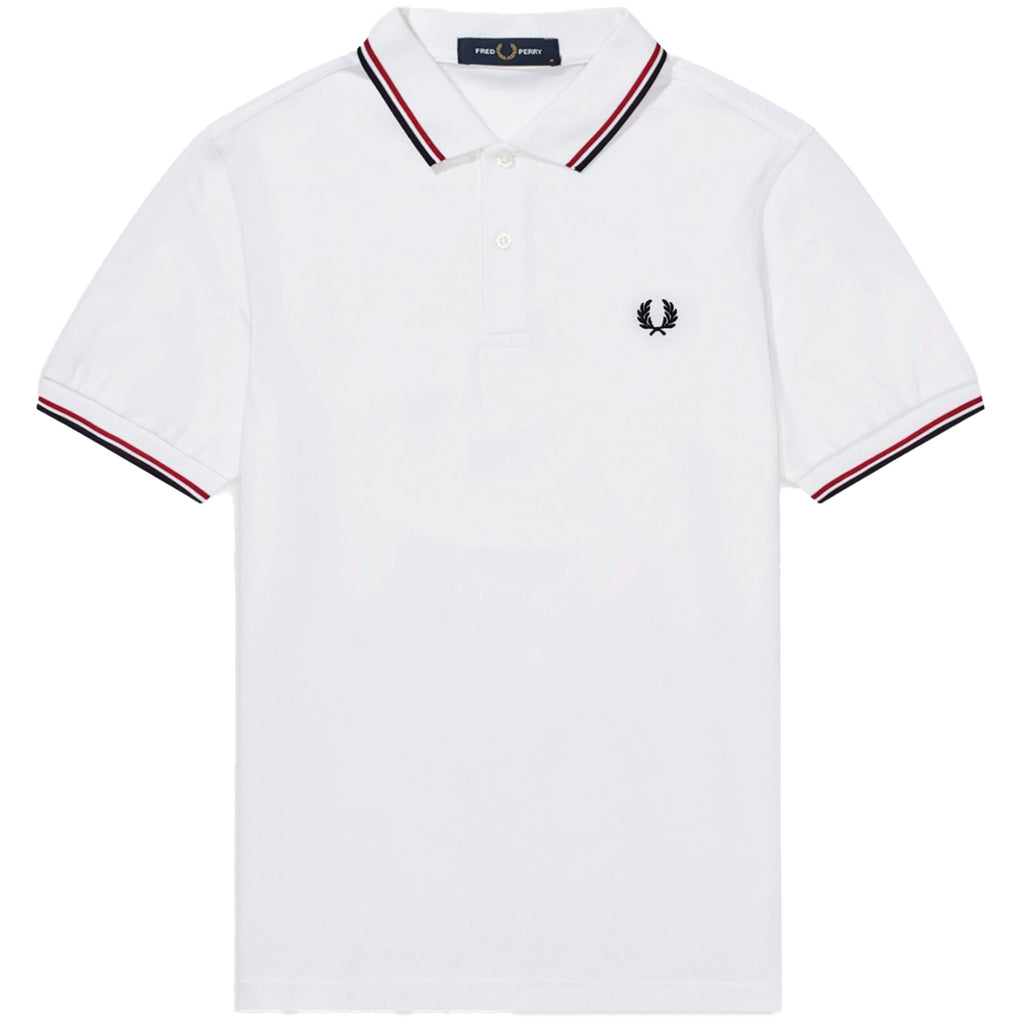 Fred Perry M3600 Twin Tipped Polo Shirt - White