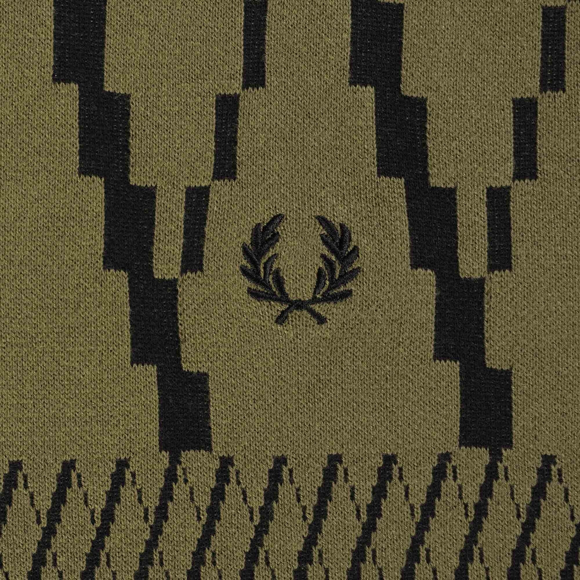 Fred Perry Argyle Panel Knitted T-Shirt - Uniform Green