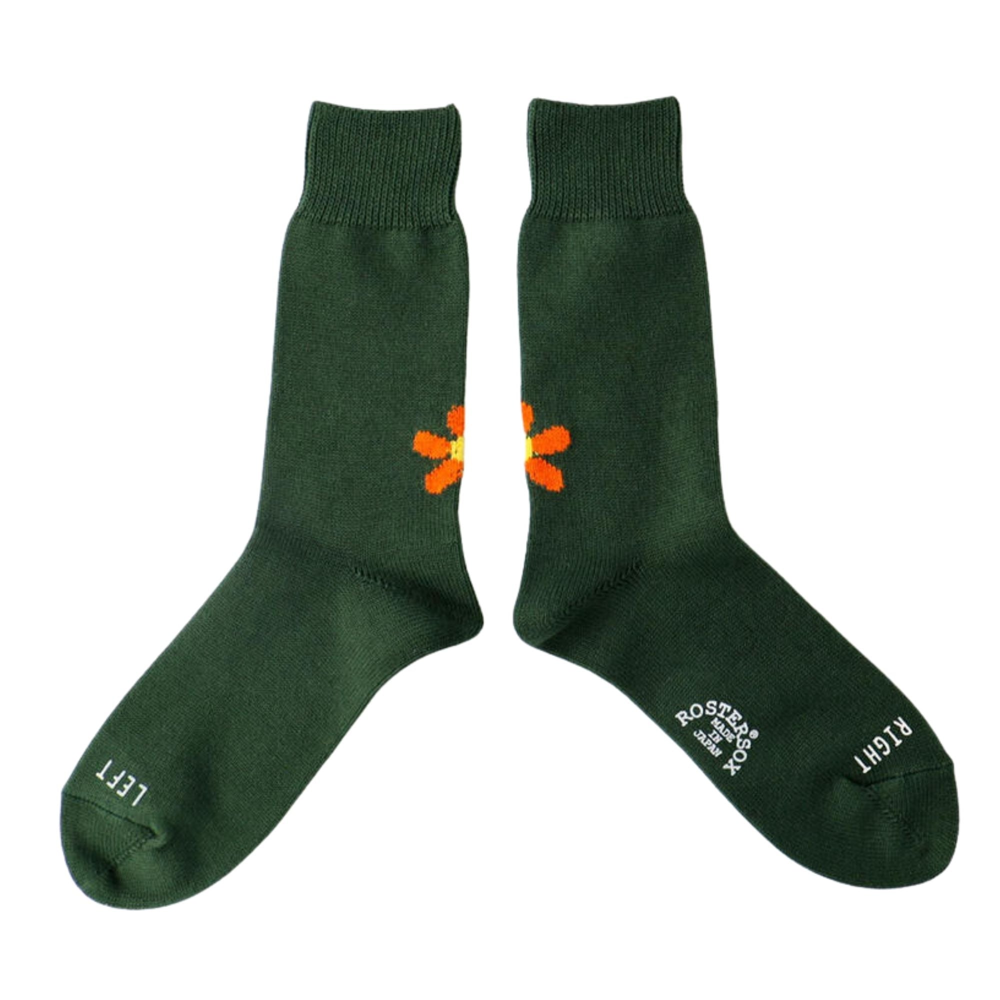 Rostersox De La Floral Socks - Green