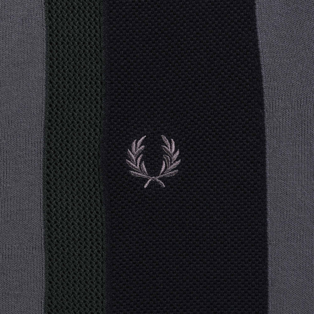 Fred Perry Striped Knitted Shirt - Black