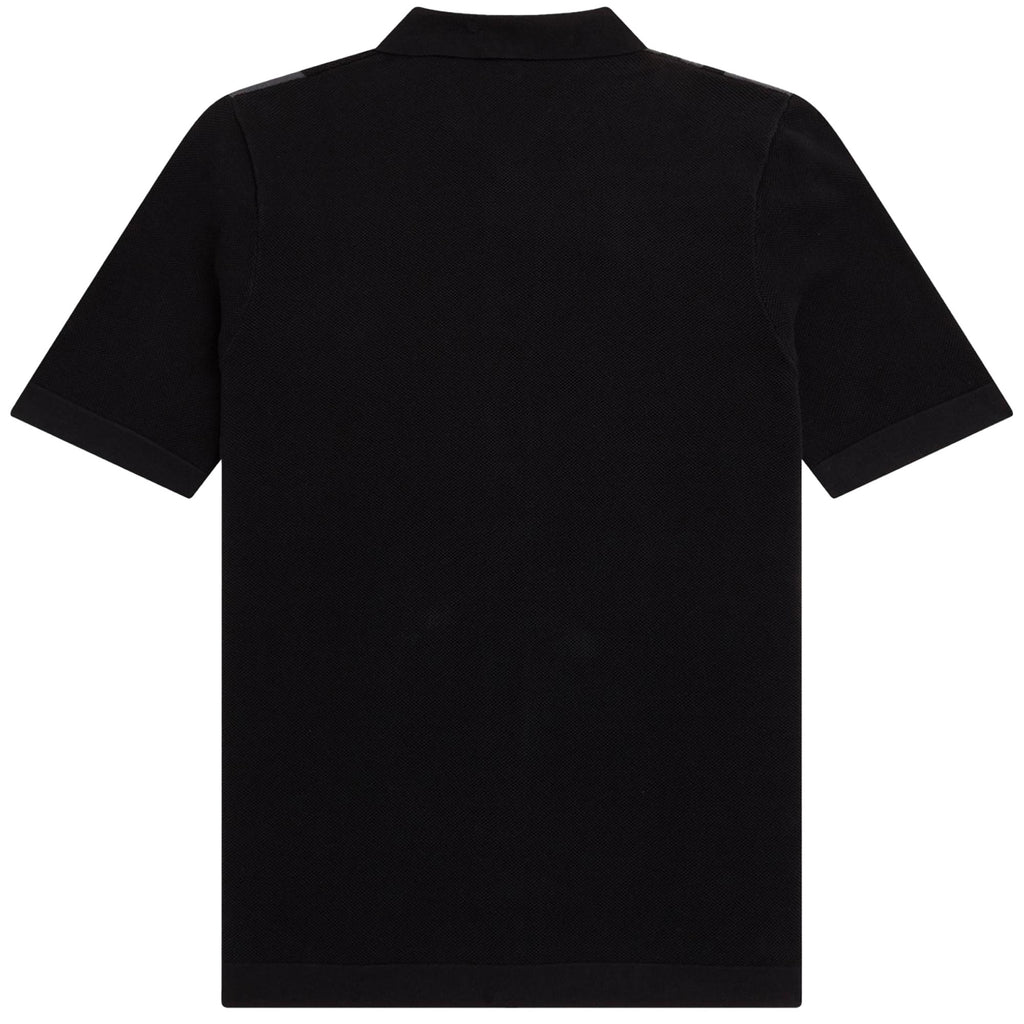 Fred Perry Striped Knitted Shirt - Black