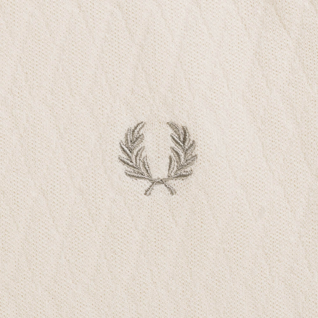 Fred Perry Tonal Panel Knitted Shirt - Ecru