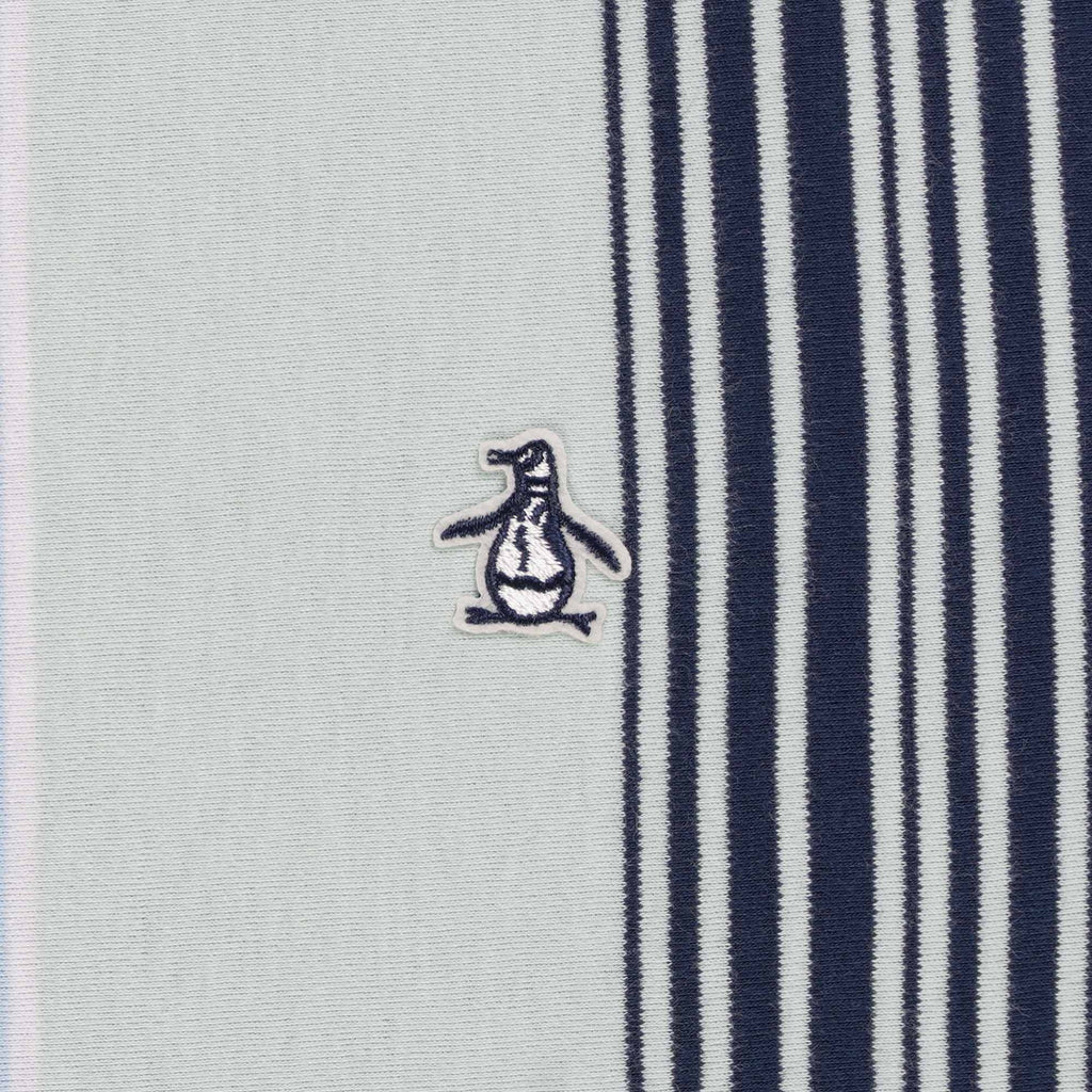 Original Penguin Premium Stripe Short Sleeve Polo Shirt - Dress Blue