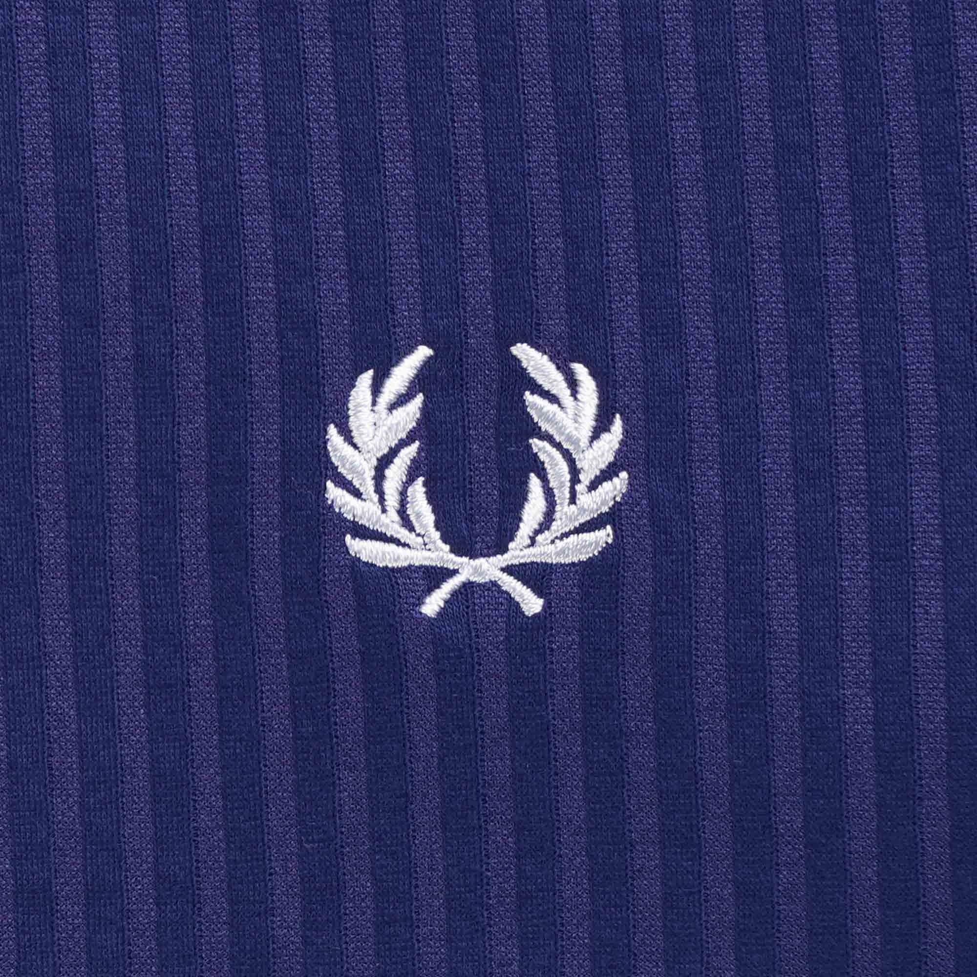 Fred Perry Seersucker Panel Polo Shirt - French Navy
