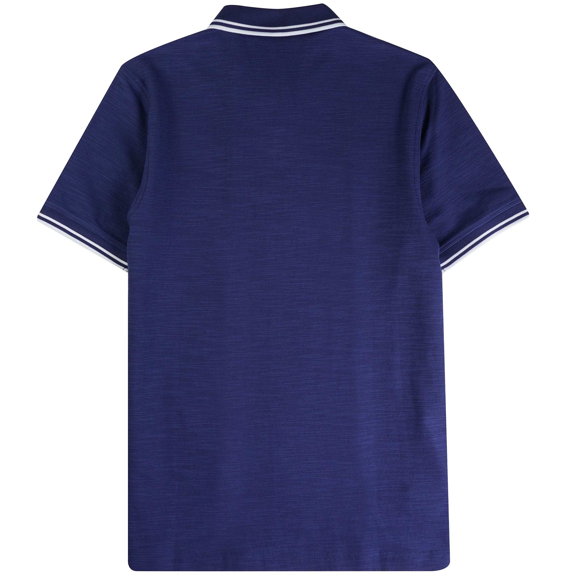 Fred Perry Seersucker Panel Polo Shirt - French Navy