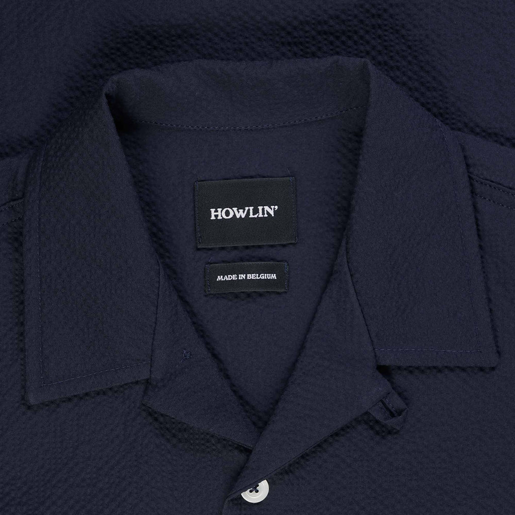 Howlin' Cocktail Shirt - Navy Seersucker
