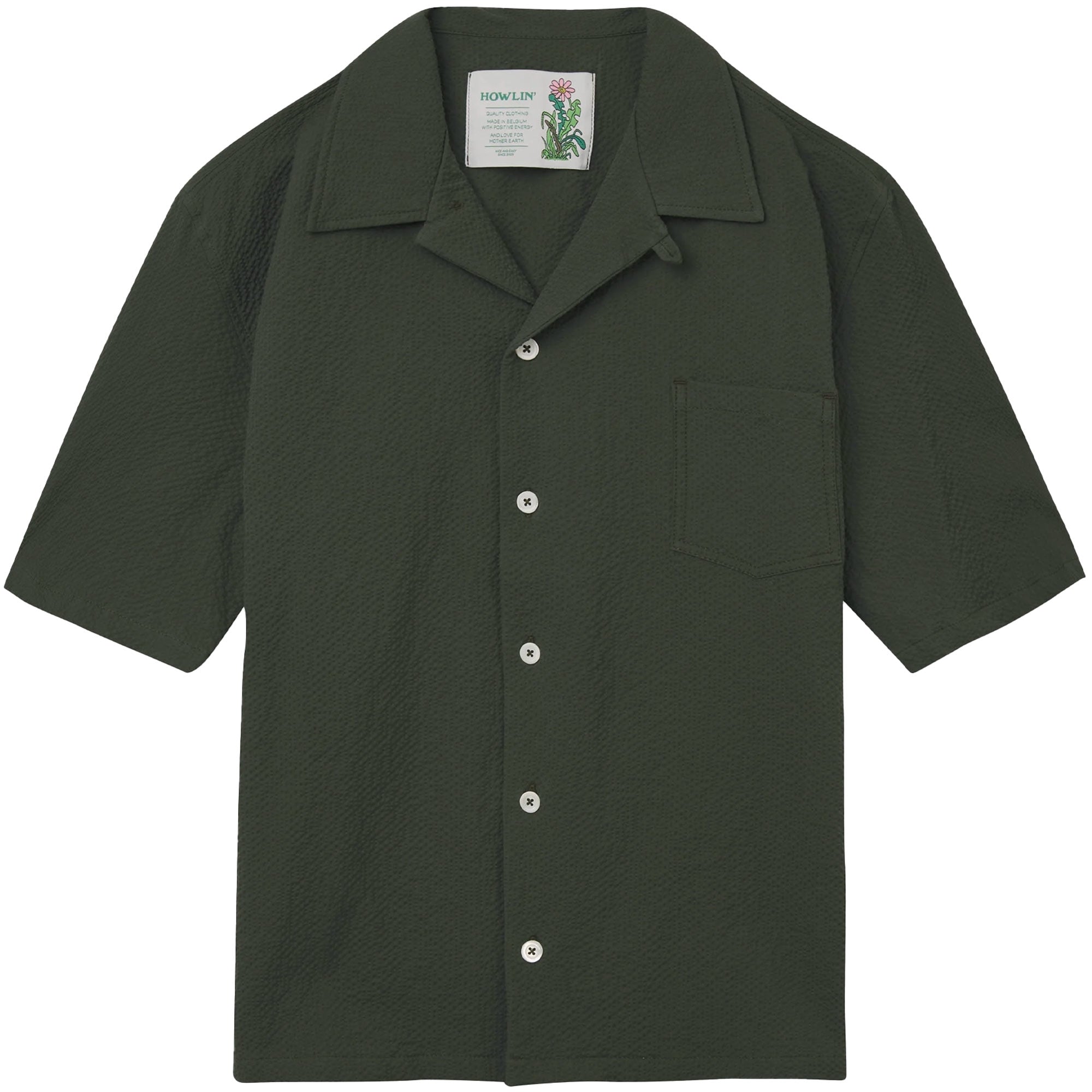 Howlin' Cocktail Shirt - Greenish Seersucker