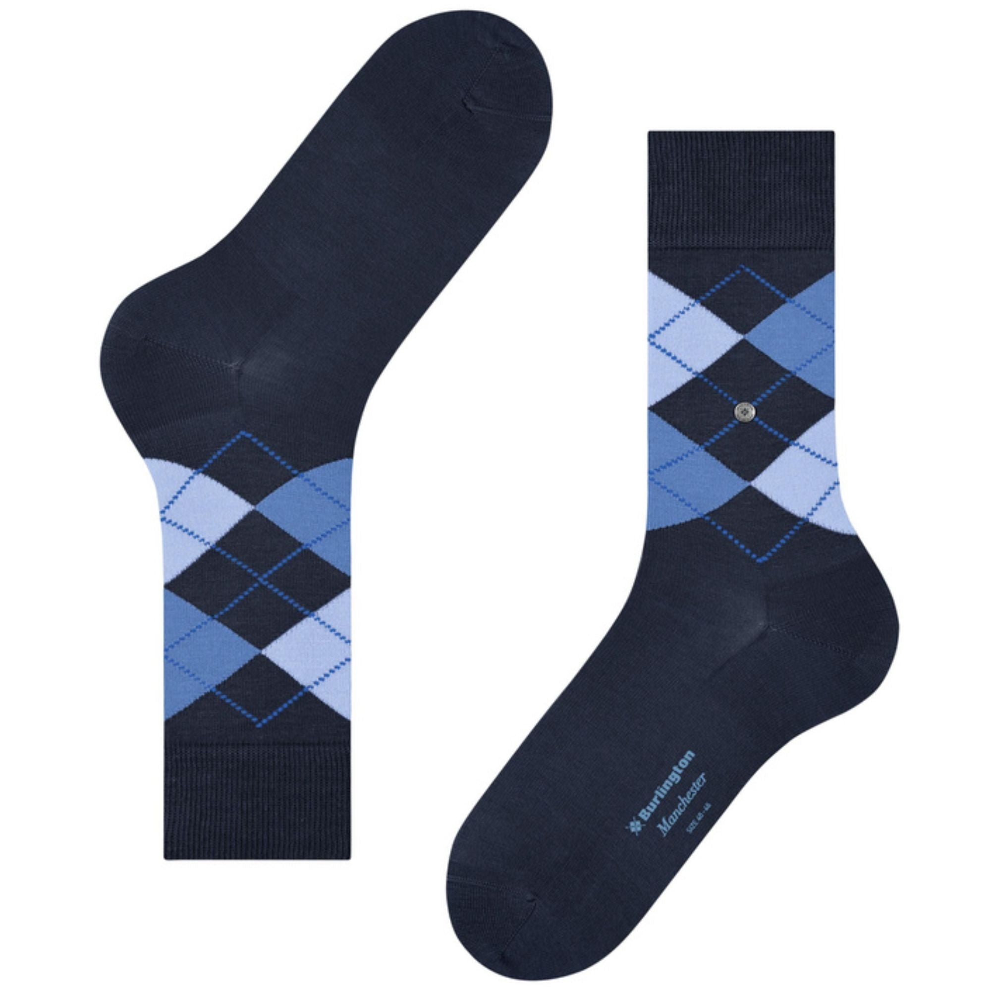 Burlington Socks Manchester Socks - Navy and Blue