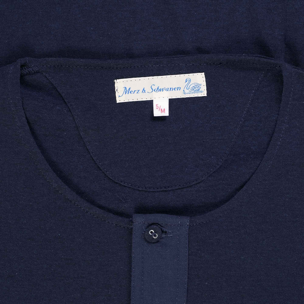 Merz b Schwanen Henley Loop T-Shirt - Ink Blue