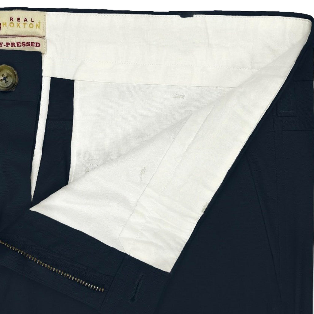 Real Hoxton Stay Pressed Trousers - Navy