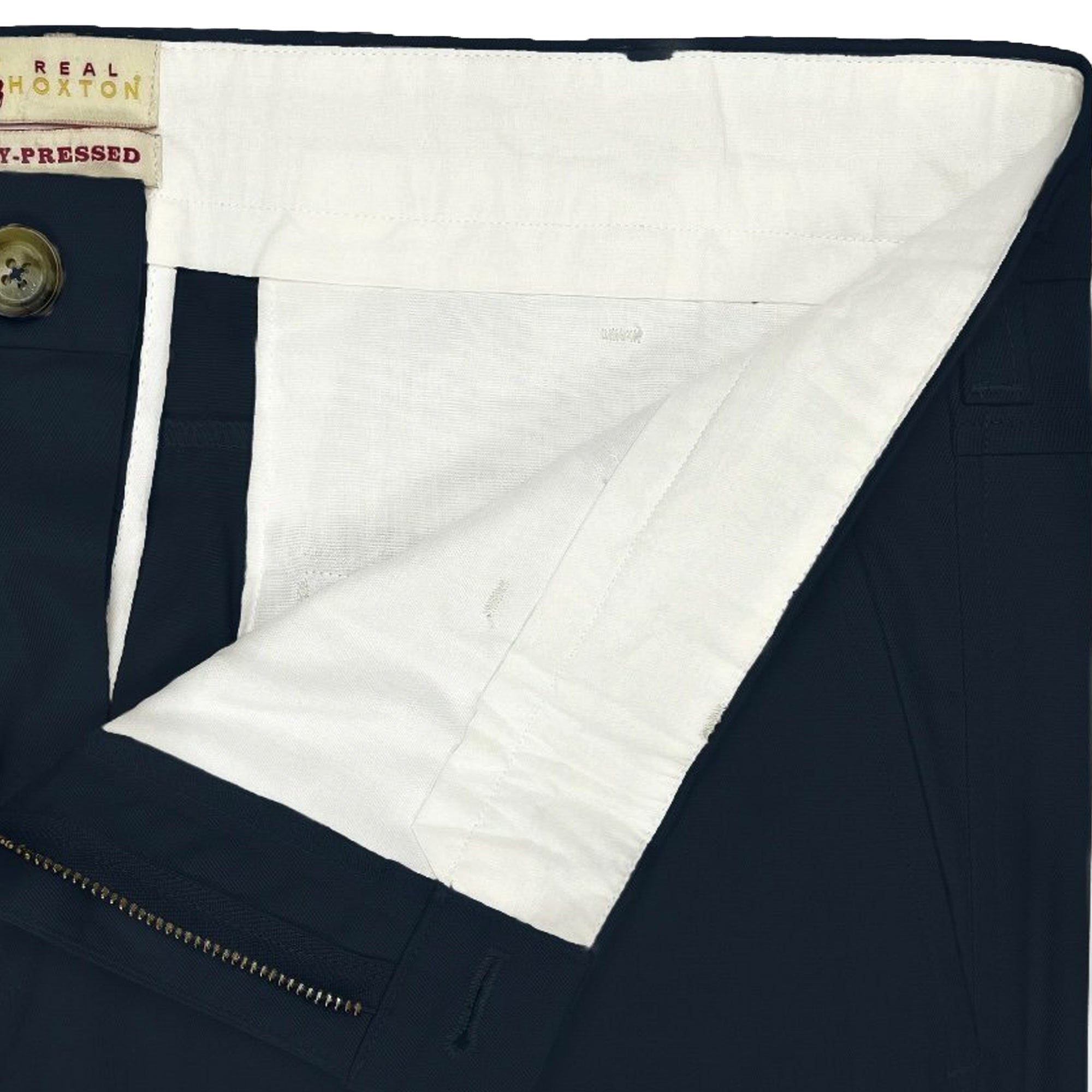 Real Hoxton Stay Pressed Trousers - Navy