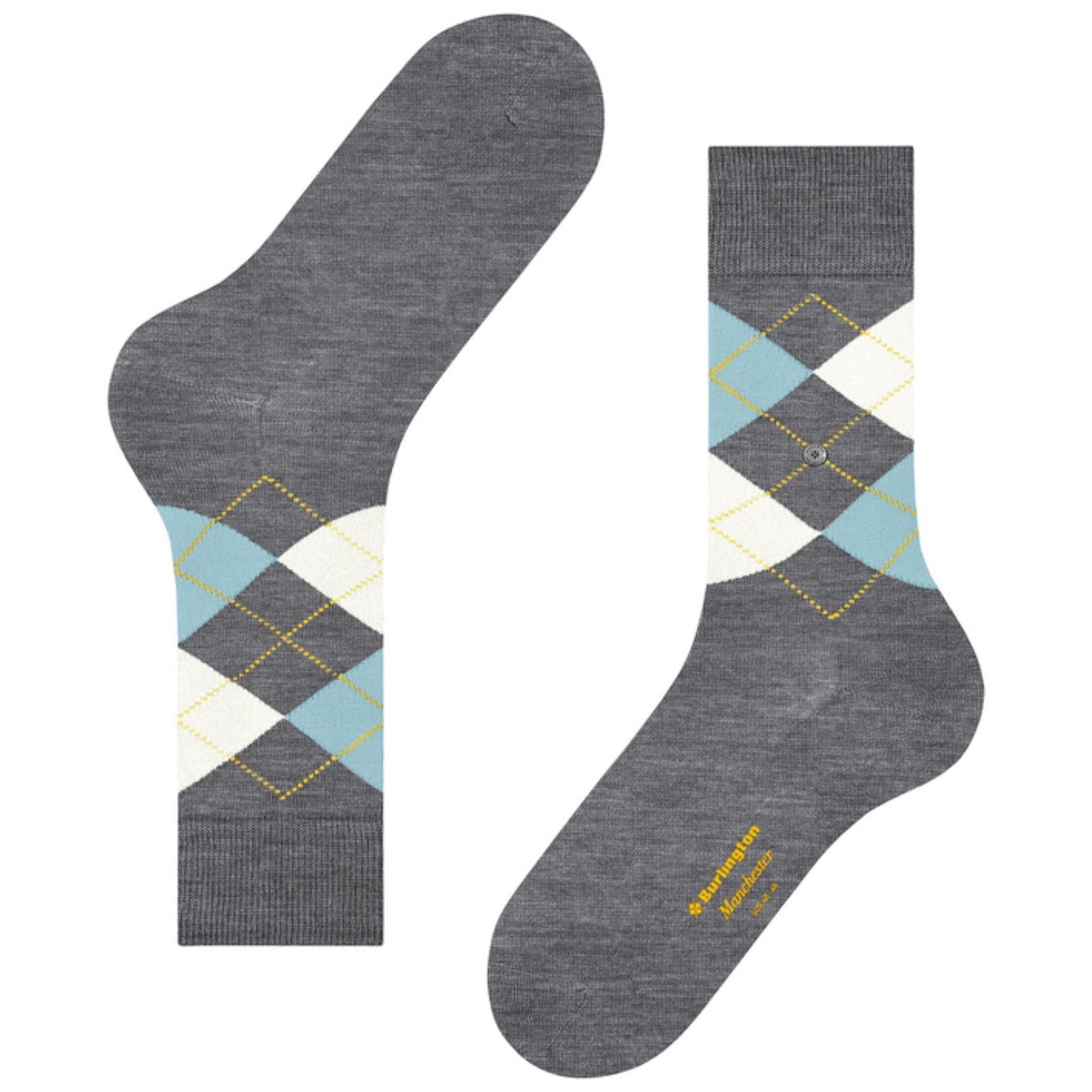 Burlington Socks Manchester Socks - Grey and White