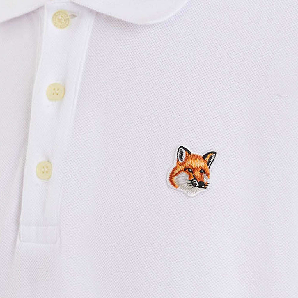 Maison Kitsune Fox Head Patch Classic Polo Shirt - White