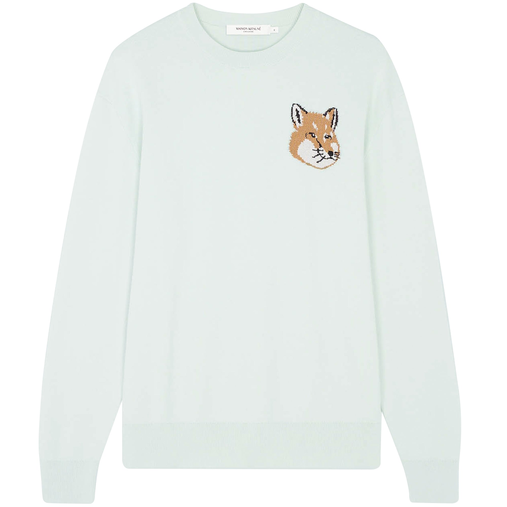 Maison Kitsune Mini Fox Head Intarsia Comfort Jumper - Blue Haze