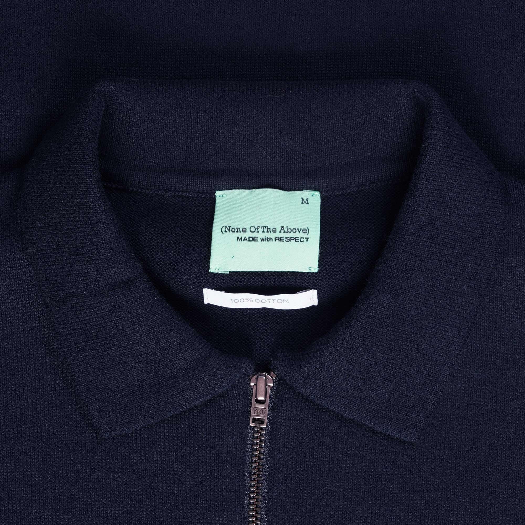None Of The Above Zip Polo Shirt - Navy