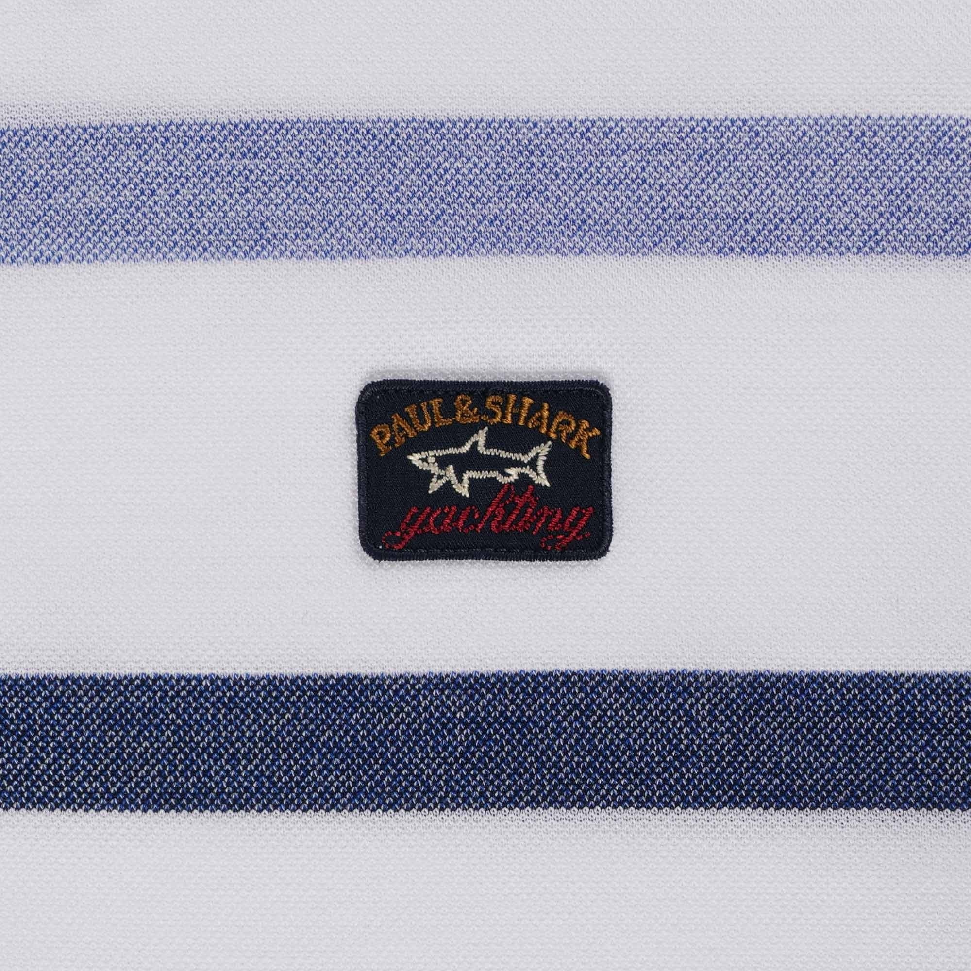 Paul and Shark Stripe Polo Shirt - Blue