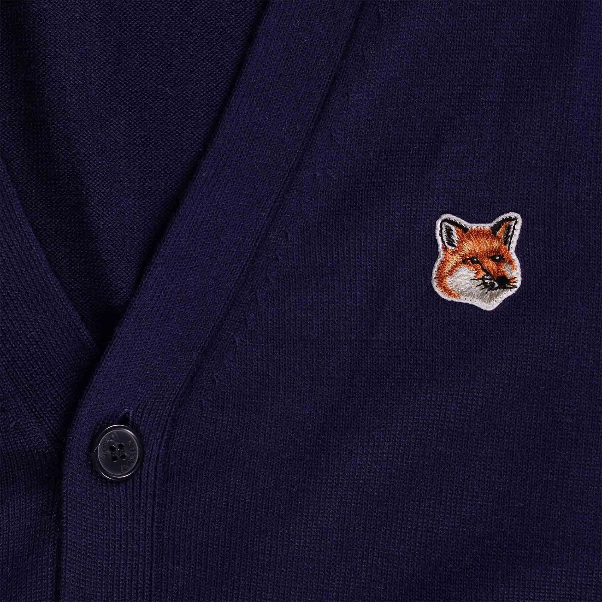 Maison Kitsune Fox Patch Classic Cardigan - Navy