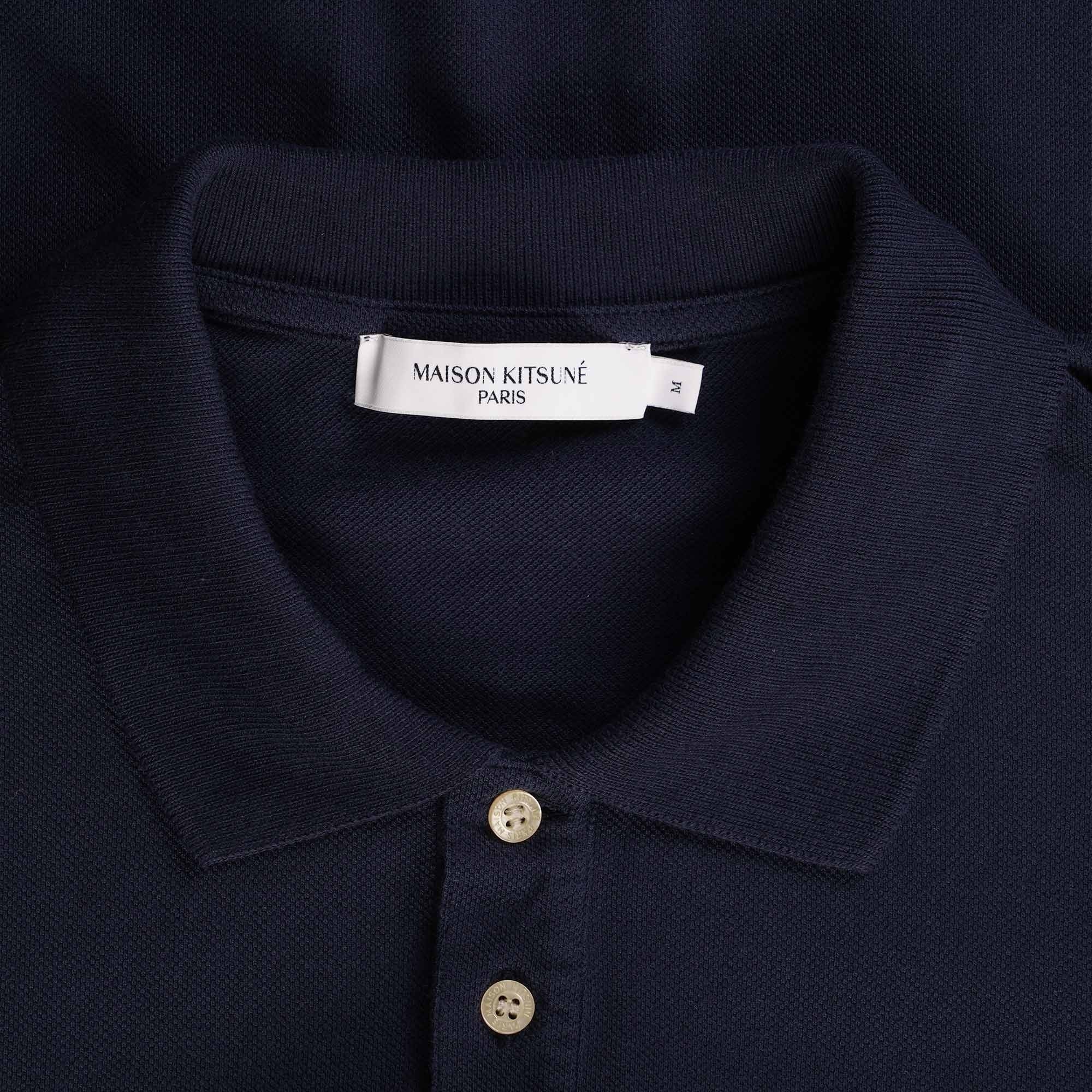 Maison Kitsune Tricolour Patch Classic Polo Shirt - Navy