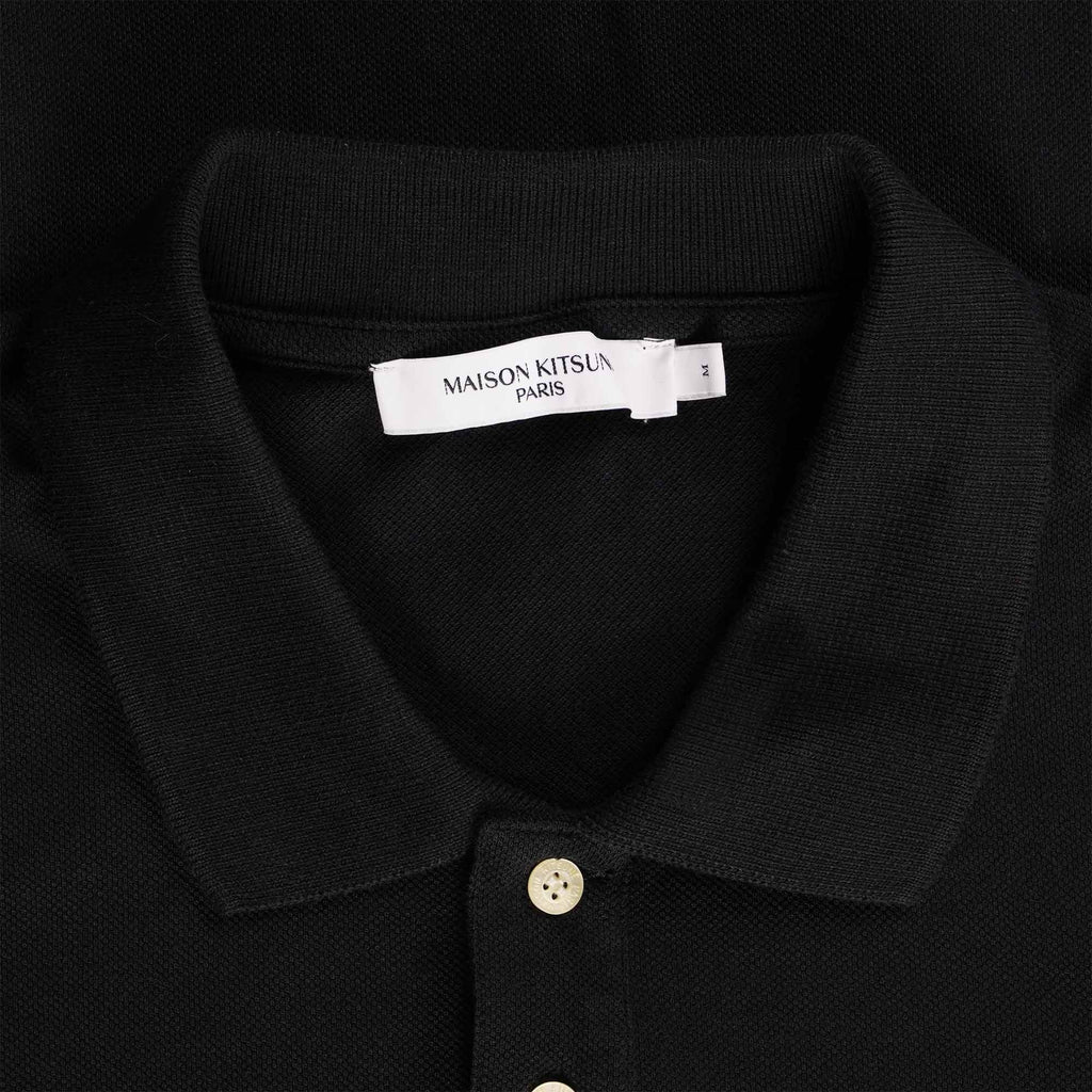 Maison Kitsune Tricolour Patch Classic Polo Shirt - Black