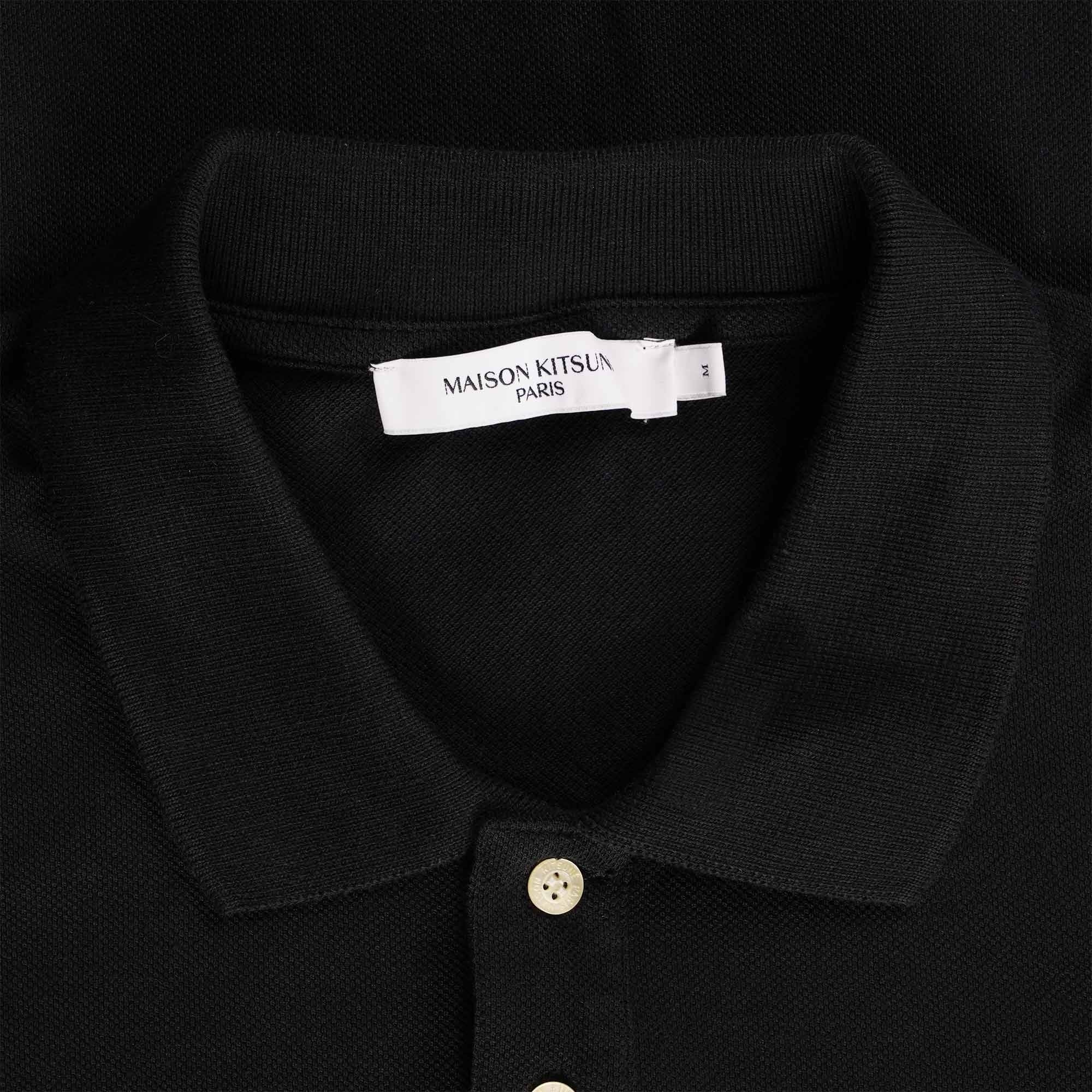 Maison Kitsune Tricolour Patch Classic Polo Shirt - Black