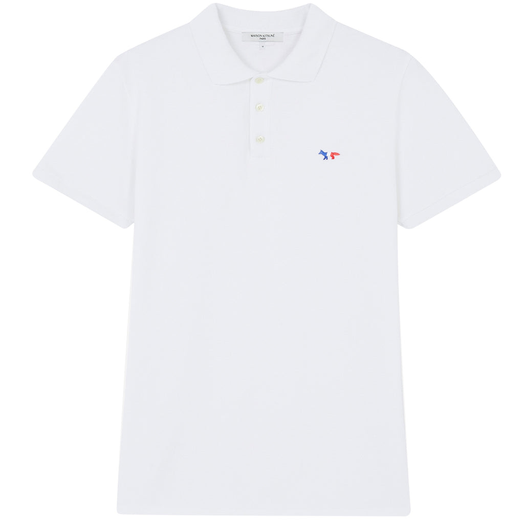 Maison Kitsune Tricolour Patch Classic Polo Shirt - White