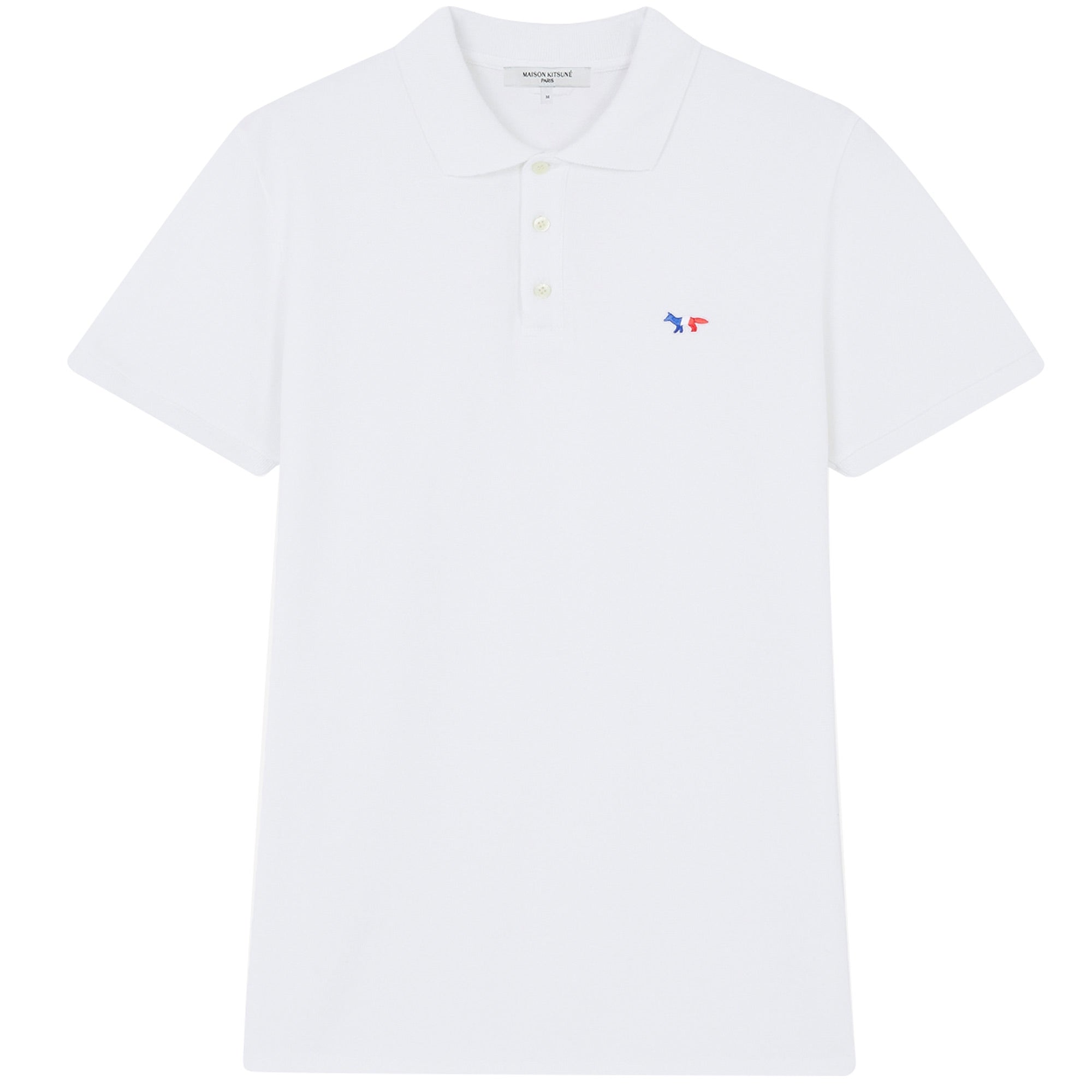 Maison Kitsune Tricolour Patch Classic Polo Shirt - White
