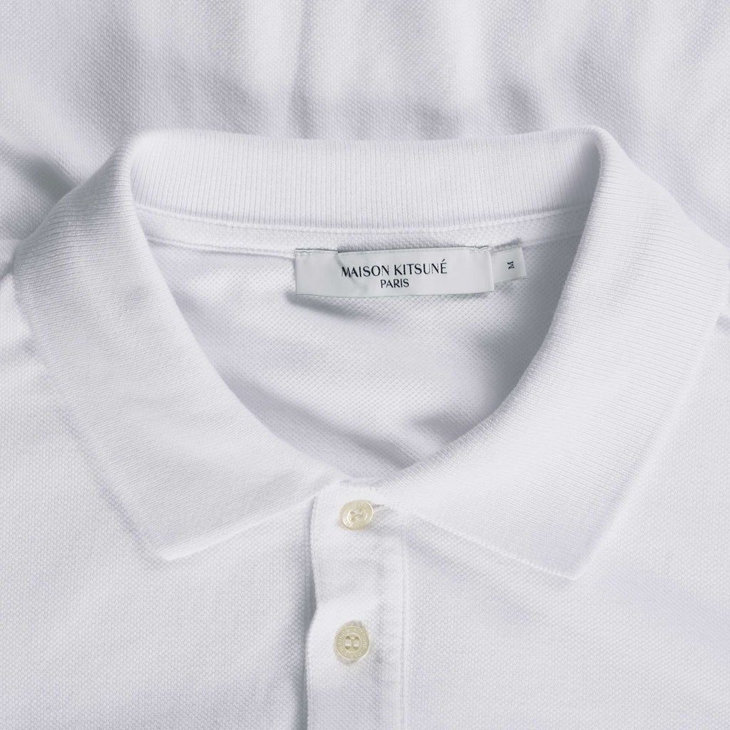 Maison Kitsune Tricolour Patch Classic Polo Shirt - White